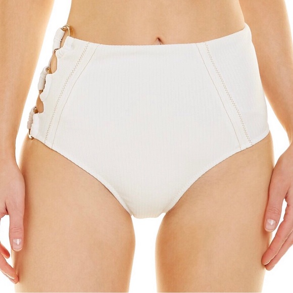 SUBOO high waist ring side ivory bikini bottoms - Picture 2 of 3